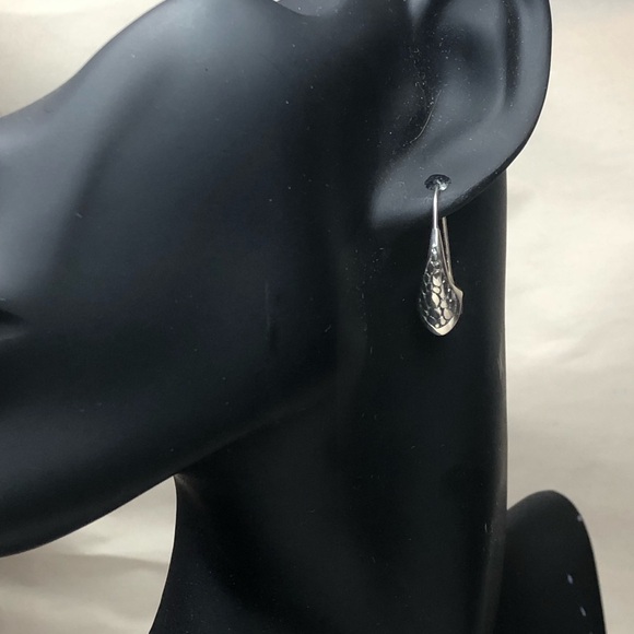 Faceted Black Onyx Sterling Silver Drop Earrings - Picture 2 of 15